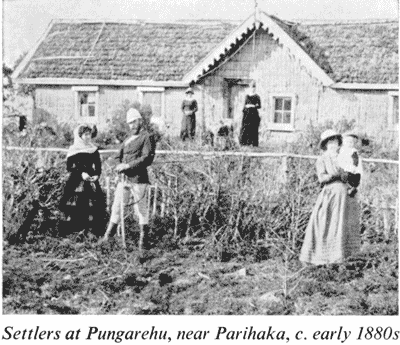 Early photograph of settlers at Pungarehu