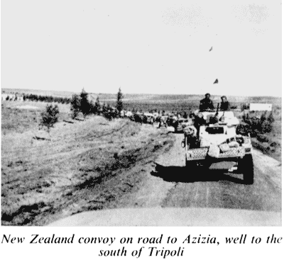 New Zealand convoy on road to Azizia, well to the south of Tripoli