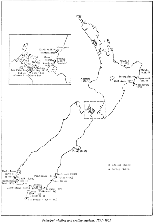 Principal whaling and sealing stations, 1791-1961