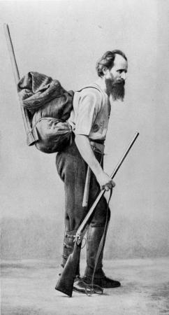 Andreas Reischek ready for an expedition, 1870s