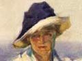 'Woman in blue and white' by Maud Winifred Sherwood, about 1920
