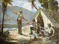 Painting of prospectors discovering a gold nugget, by Louis John Steele