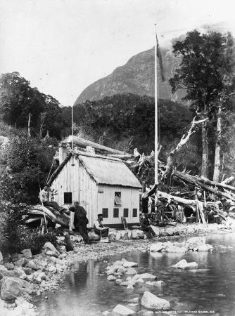 Donald Sutherland's hut at Milford Sound, 1880s