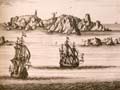 Abel Janszoon Tasman's ships close to the Three Kings Islands
