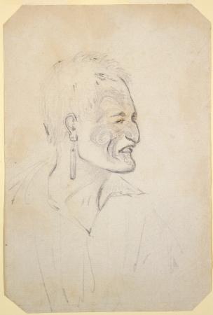 Te Horetā sketched by Charles Heaphy