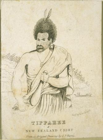Engraved portrait of Te Pahi