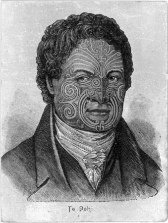 Engraved portrait of Te Pēhi Kupe