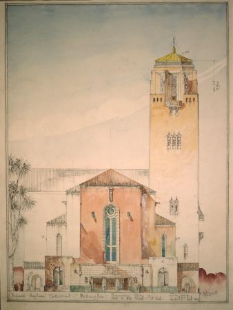 Preliminary design for St Paul's Cathedral, Wellington, 1941, by Cecil Walter Wood