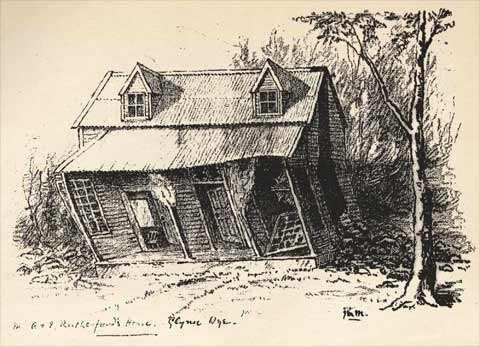 Damaged cottage, 1888