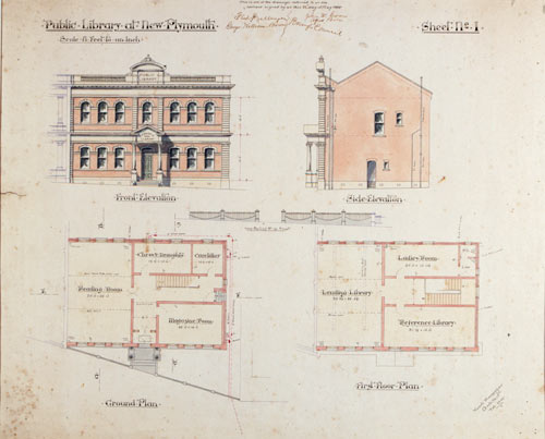 Plan for Carnegie Library, New Plymouth