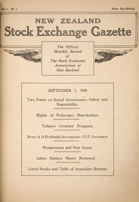 New Zealand Stock Exchange Gazette