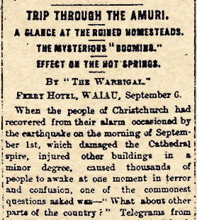 News report of the 1888 quake