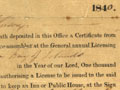First liquor licence, 1840