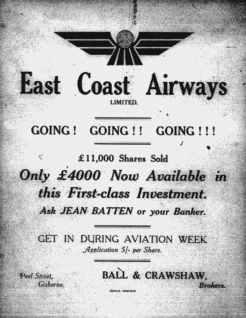 East Coast Airways advertisement