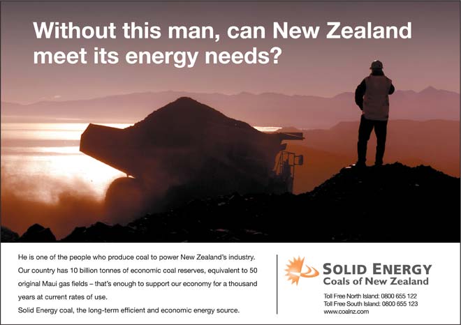Advertisement for Solid Energy, 2005