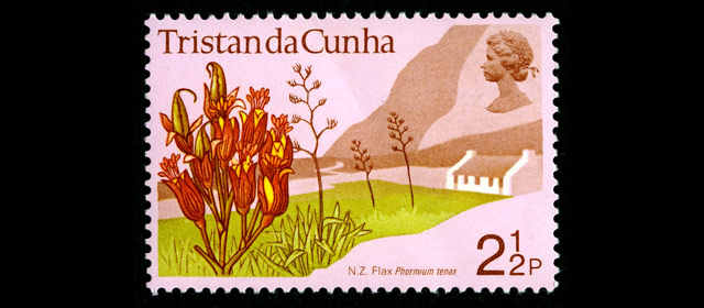 New Zealand flax on a Tristan da Cunha stamp