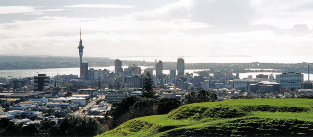 View of Auckland city taken from Mt Eden, 2004