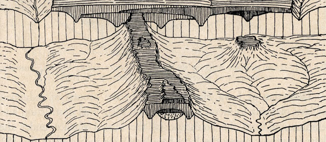 Geologist Charles Cotton's diagram of landscape development