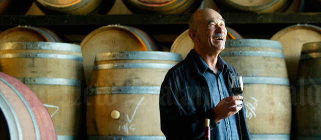 Joe Babich in the barrel room of the Babich winery