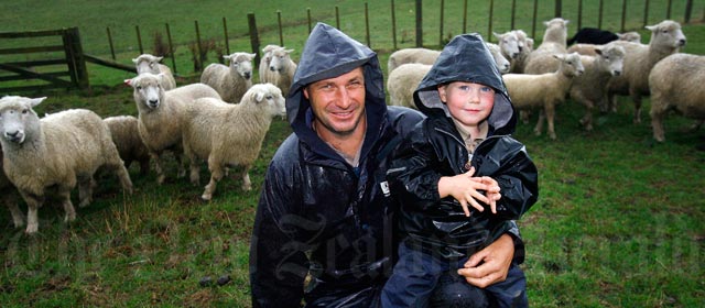 Waikato farmer Grant Vercoe and his three-year-old son Grant