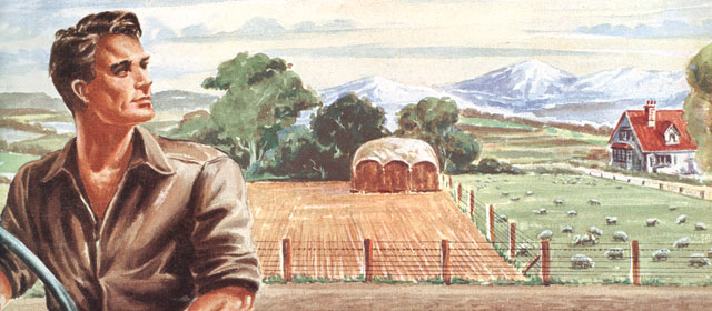 A typical New Zealand farmer, on the cover of the New Zealand Journal of Agriculture, September 1946