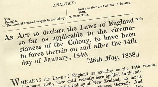 English Laws Act 1858