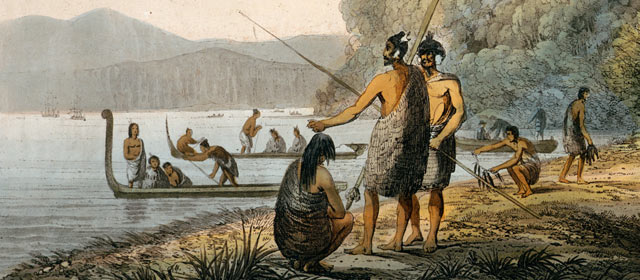 Māori fishing, 19th century