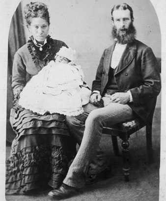 Mere and Alexander Cowan with baby Pita, 1870