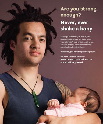 Never shake a baby campaign poster