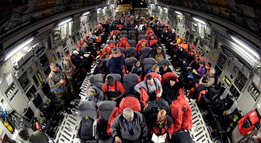 Preparing to fly to Antarctica as part of Operation Deep Freeze, 2007