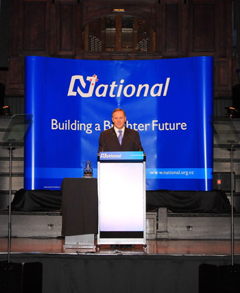 Prime Minister John Key addresses the National Party conference, 2011