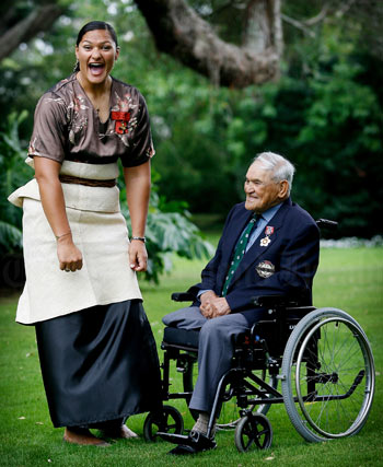 Valerie Vili and Hone Waititi after receiving their honours