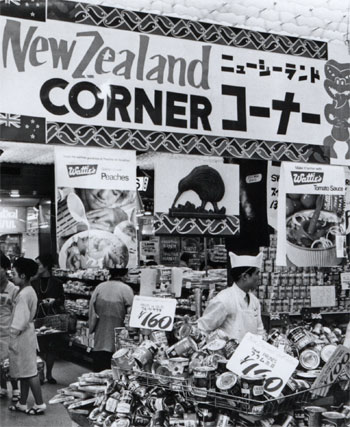 New Zealand food festival in Tokyo supermarket, 1966