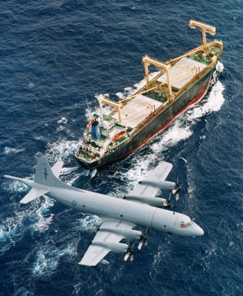 A Maritime Patrol Force Orion patrols New Zealand's exclusive economic zone