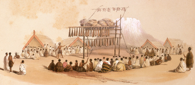 Feast at Matatā, mid-19th century