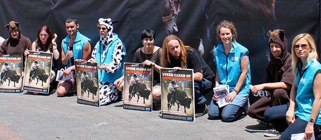 SAFE (Save Animals From Exploitation) protest against rodeos