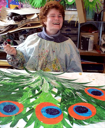 Emma Lancaster at an art class at the Ranfurly Care Society, Auckland