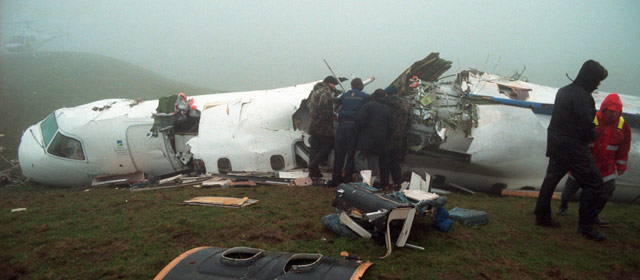 A wrecked Ansett Dash 8 in the Tararua Range
