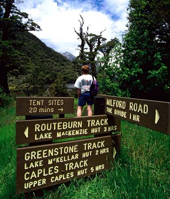 Signs on the Routeburn Track