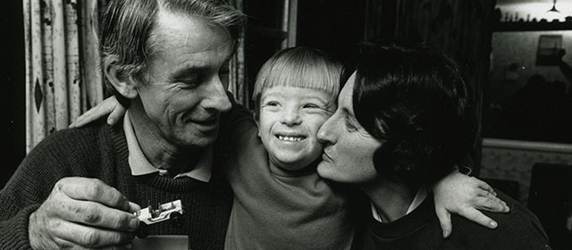 Michael Bridgeman with his adoptive parents, 1988