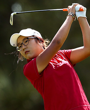 Well-known Korean New Zealander, Lydia Ko, playing golf in 2013.