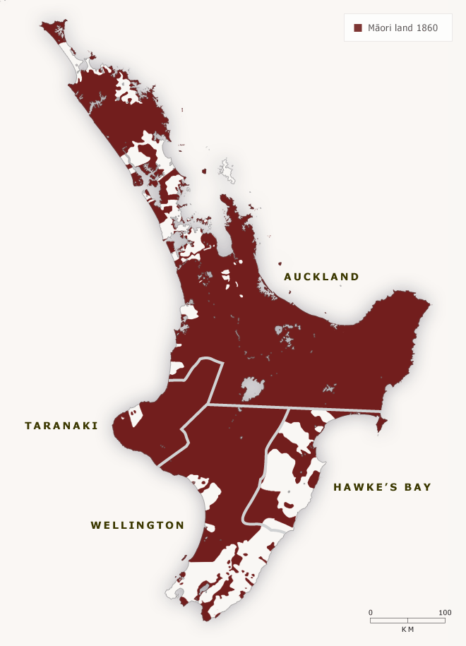 Māori land and provincial boundaries, 1860