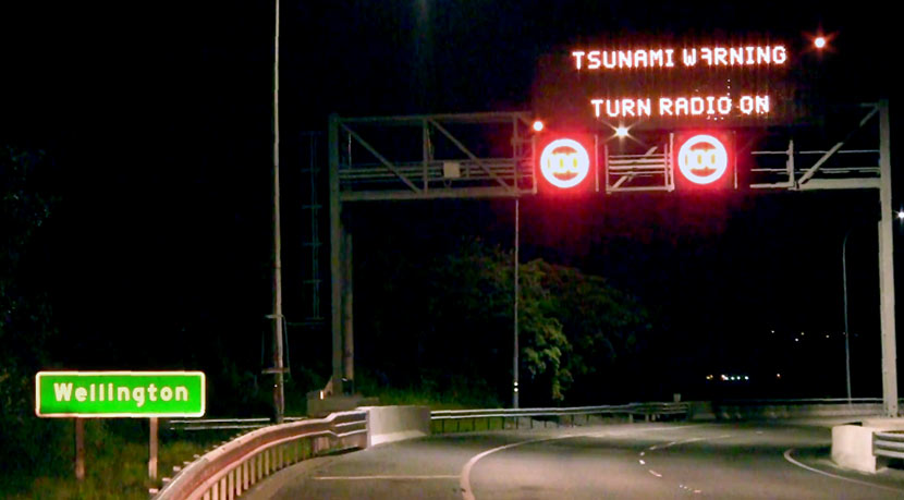 Tsunami warning sign, Wellington