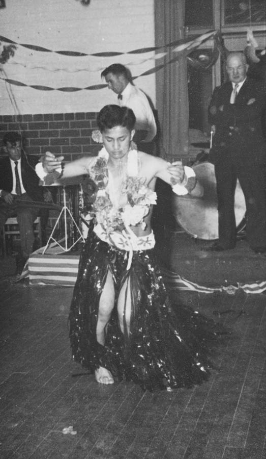 Performing the hula, 1953