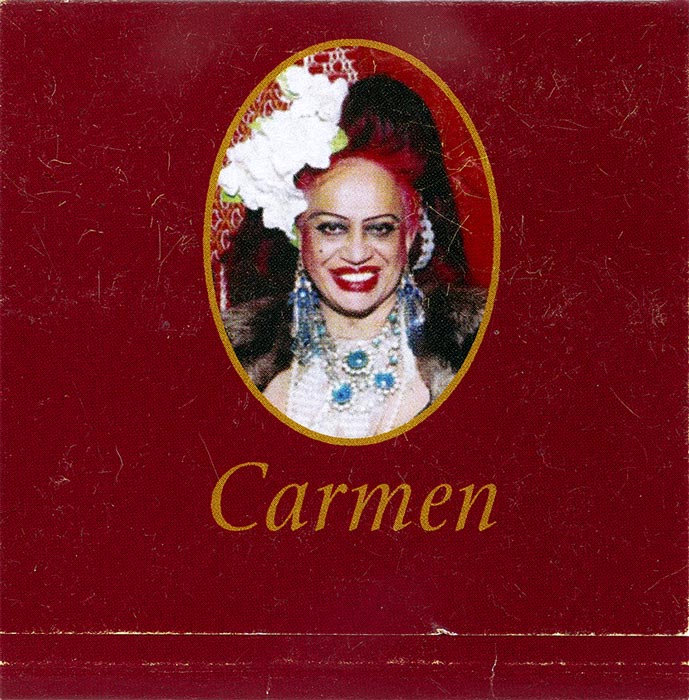Carmen on a condom packet, 2006