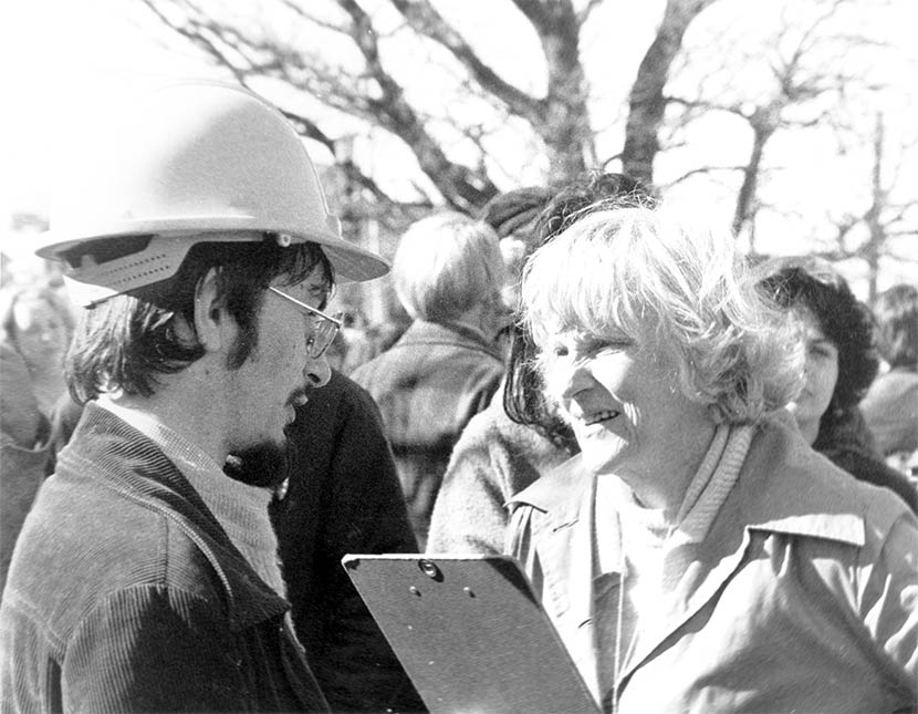 Rona Bailey at 1981 anti-Springbok Tour protest