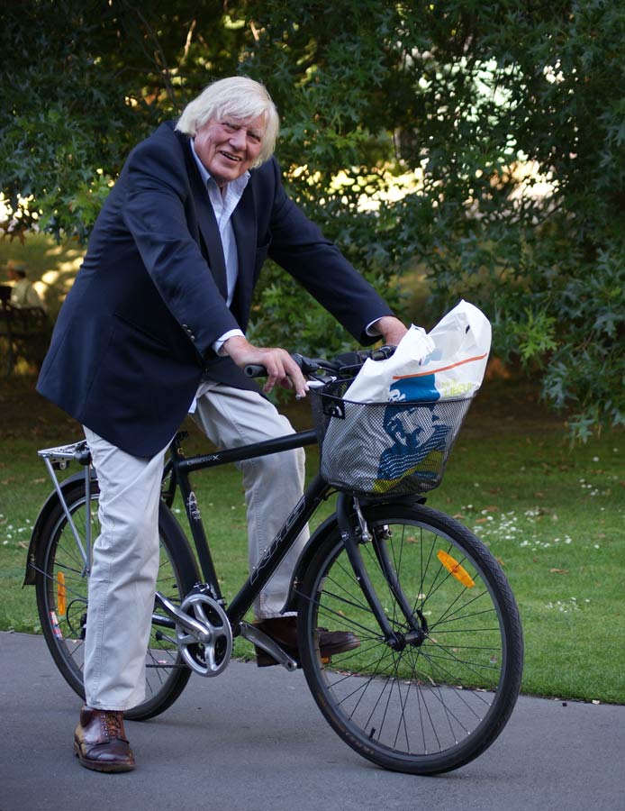 Peter Beaven sitting on a bicycle.