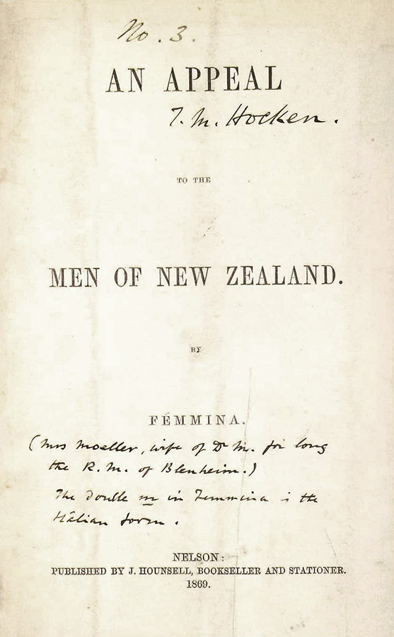 Cover of printed pamphlet with handwritten annotations on it.