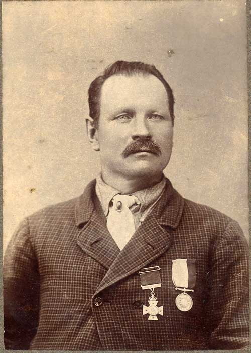 Thomas Adamson wearing his New Zealand Cross