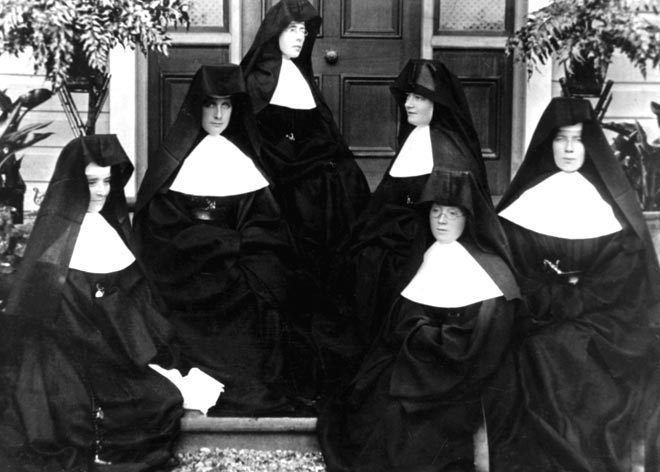 Mary Gertrude Banahan (third from right) and other Brigidine nuns